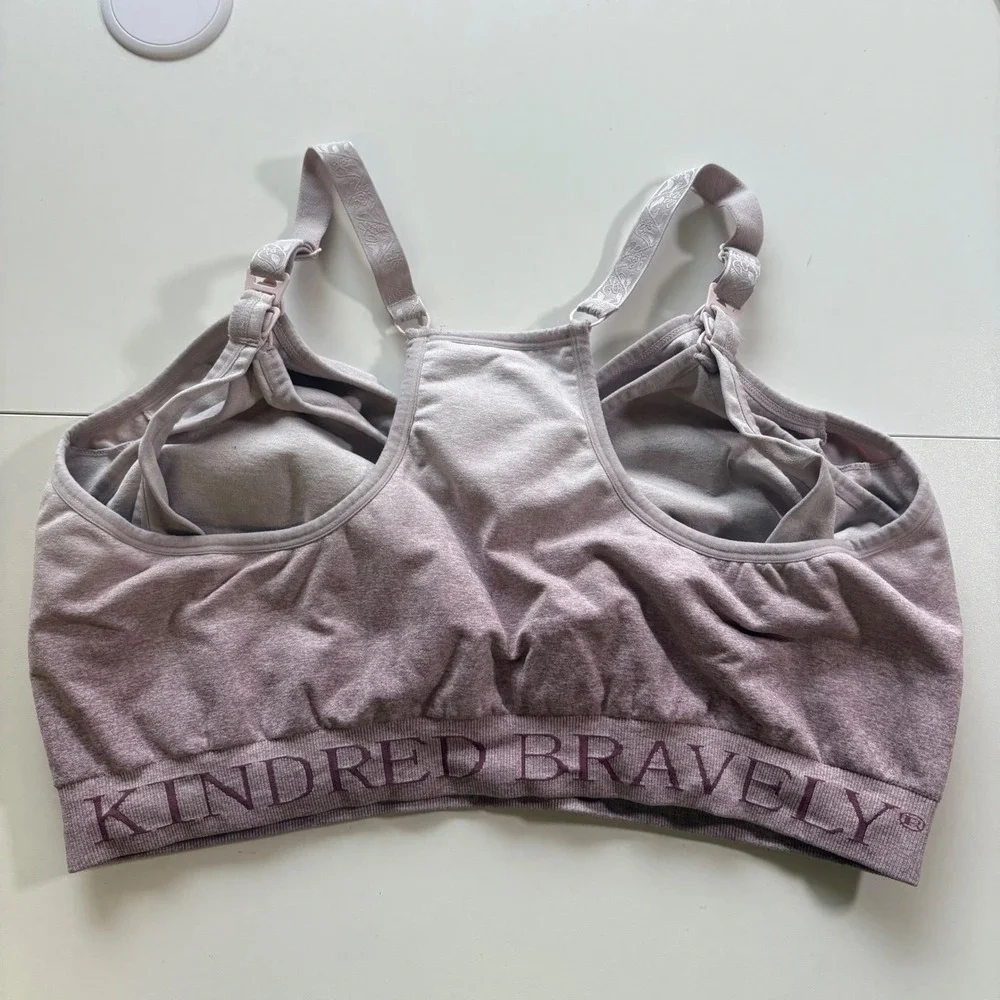 Kindred Bravely Nursing‎ Maternity Seamless Wireless Sports Bra Size 1X Pink
